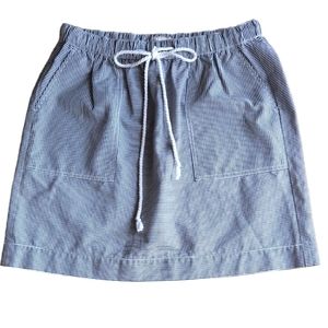 Gap Drawstring Waist Blue and White Stripes Skirt Size M (Tall)